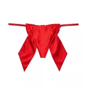 Victoria’s Secret dream angels red Satin Twinkle straps back Bow V-String Panty